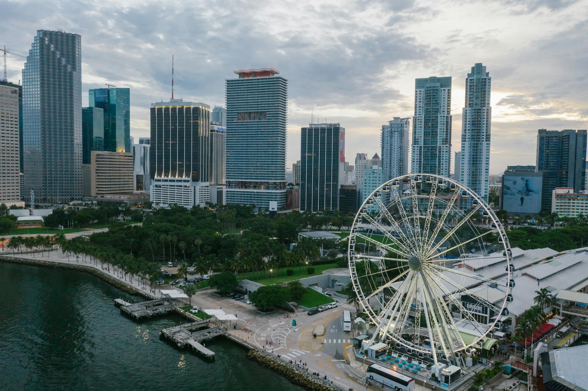 Miami skyline with production equipment